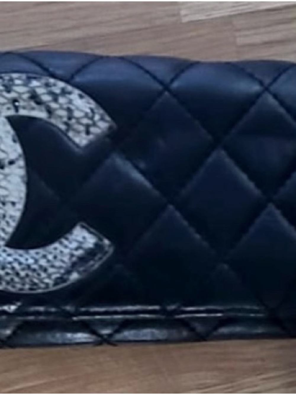 Quilted Black Leather Shoulder Bag with Silver Logo